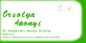 orsolya aponyi business card